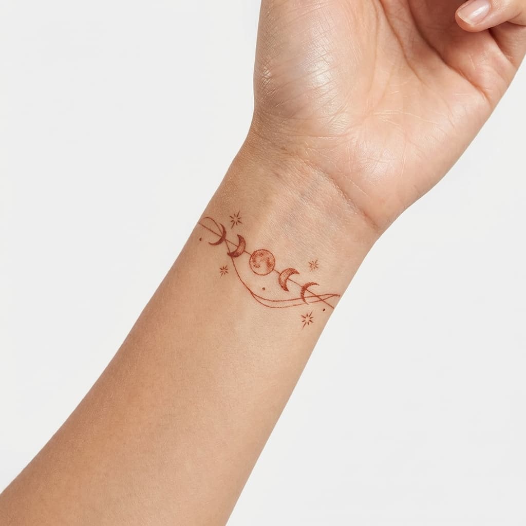 Austin Henna Artist - Moon phases wrist temporary body art